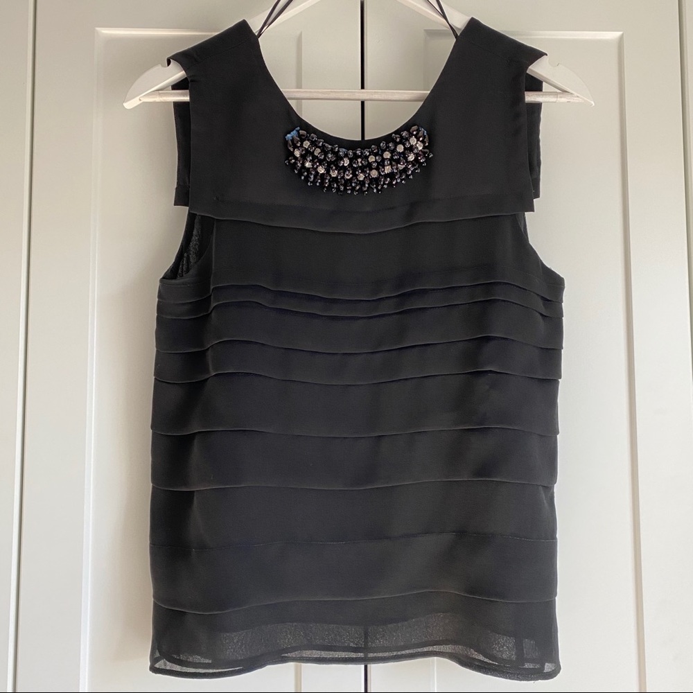 EUC Zara black too with appliqué detail